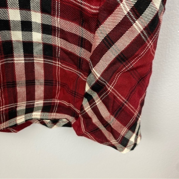 Fever Red Plaid Longline Popover Blouse Small NWT - Picture 9 of 12